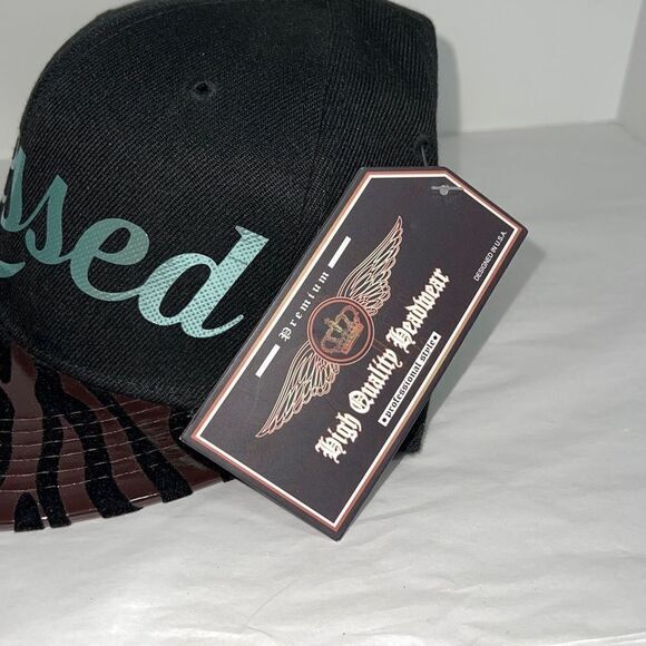 Crown Animal Print Foil Blessed SnapBack Hat - Picture 6 of 6